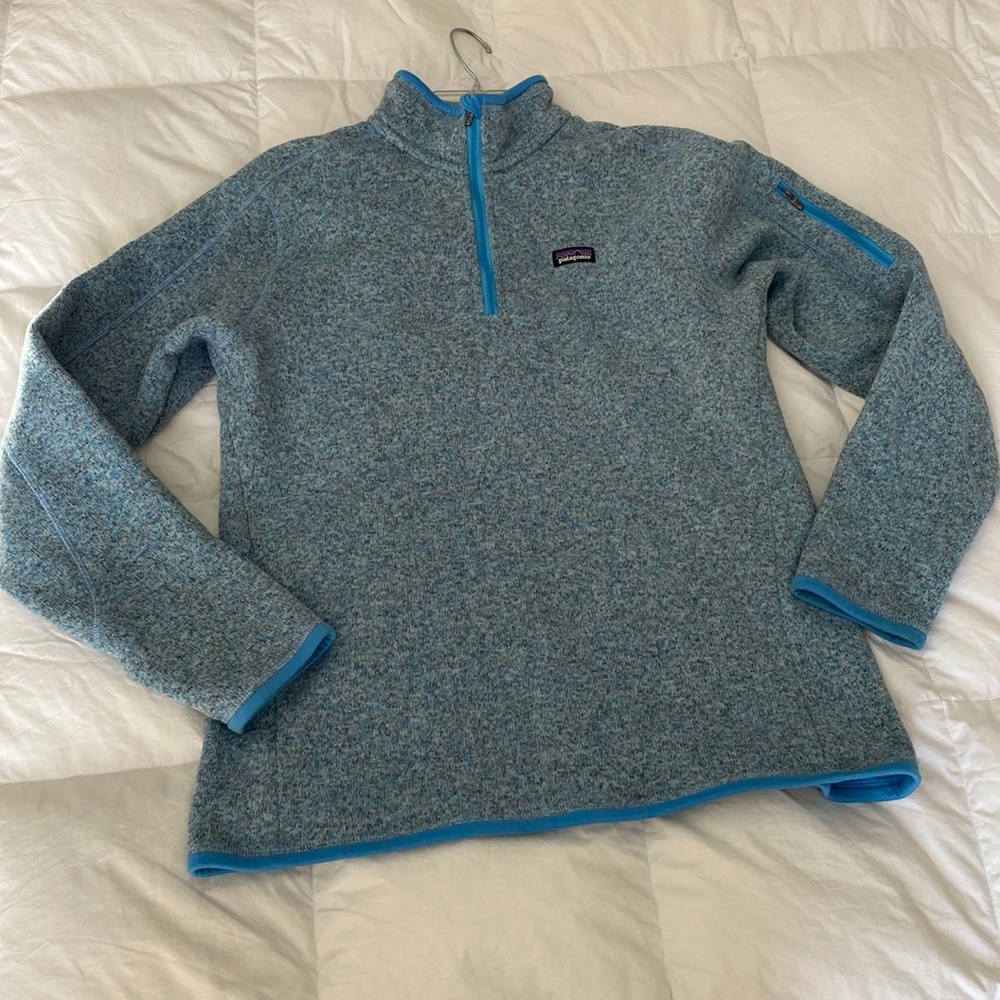 Patagonia Women's Blue Heathered Quarter-Zip Fleece Pullover